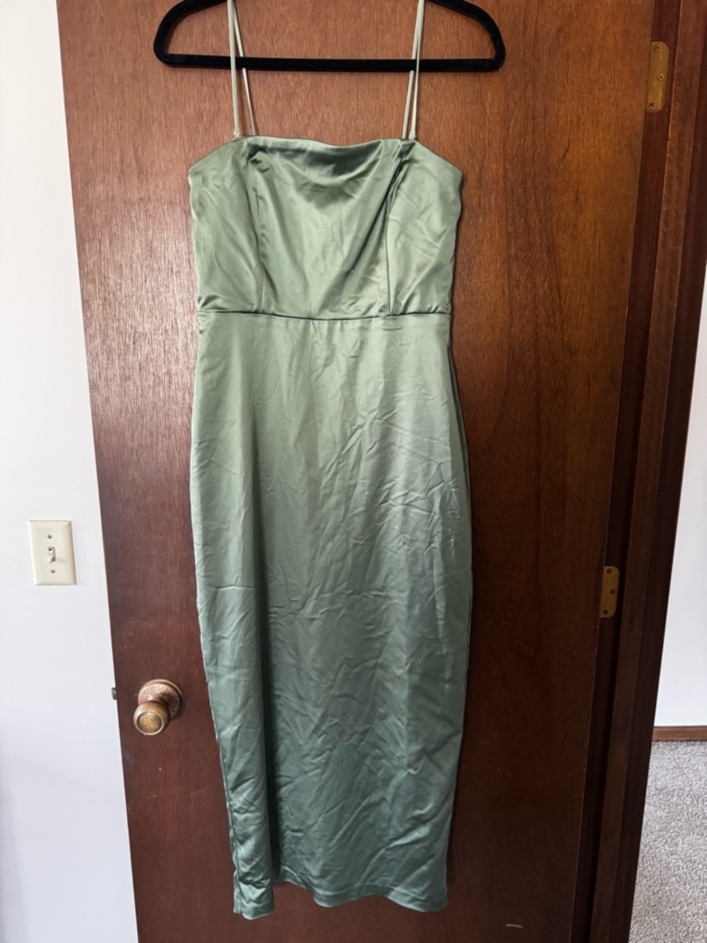 Abercrombie & Fitch Strapless Dress in Sage